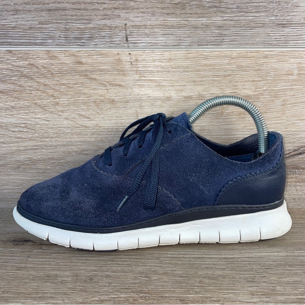 Vionic 355 Taylor Womens Size 7 Blue Comfort Shoes Sneakers Suede Lace Up Low - Picture 11 of 11